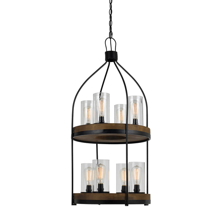 ##Antique Hardware## 60W X 8 CHARDON METAL/WOOD FIXTURE(EDISON BULBS NOT INCLUDED)
