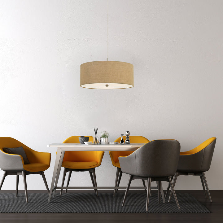##Antique Hardware## 60W X 3 ADDISON DRUM PENDANT FIXTURE. DIA:24"