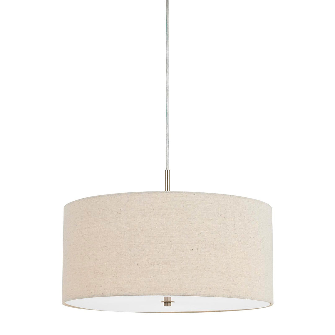 ##Antique Hardware## 60W X 3 ADDISON LINEN DRUM PENDANT