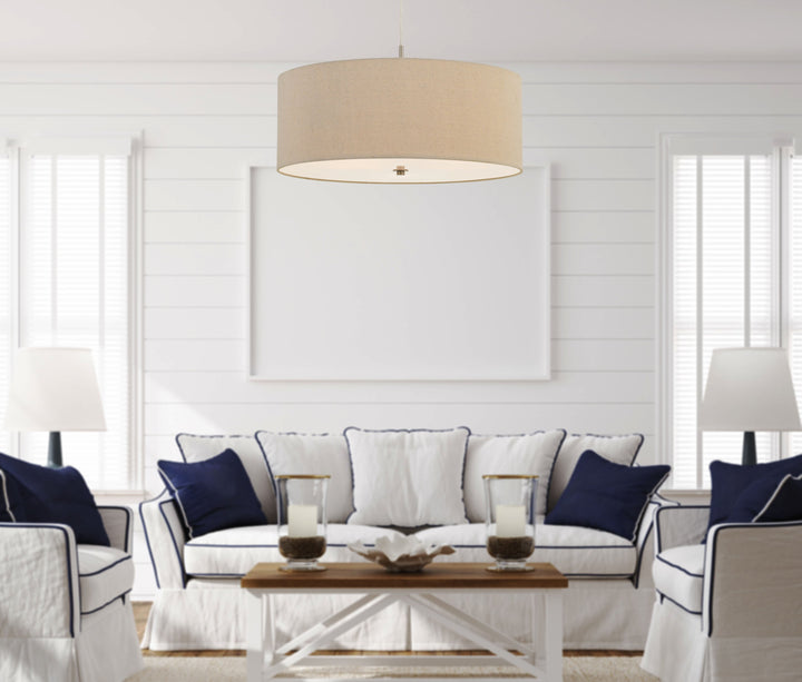 ##Antique Hardware## 60W X 3 ADDISON DRUM PENDANT FIXTURE. DIA:24"