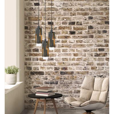 ##Antique Hardware## 60W X 3 REGGIO WOOD PENDANT GLASS FIXTURE (EDISON BULBS NOT INCLUDED)