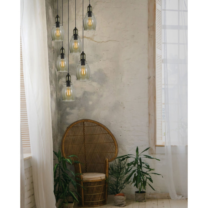 ##Antique Hardware## 60W ACCERA RIPPLED GLASS PENDANT (EDISON BULB NOT INCLUDED)