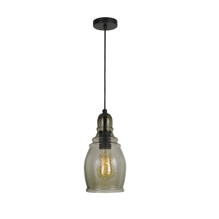 ##Antique Hardware## 60W ACCERA RIPPLED GLASS PENDANT (EDISON BULB NOT INCLUDED)