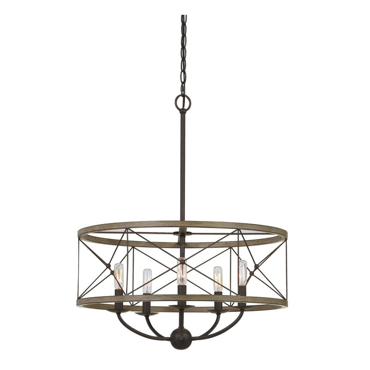 ##Antique Hardware## 40W X 5 MODICA METAL PENDANT FIXTURE (EDISON BULBS NOT INCLUDED)