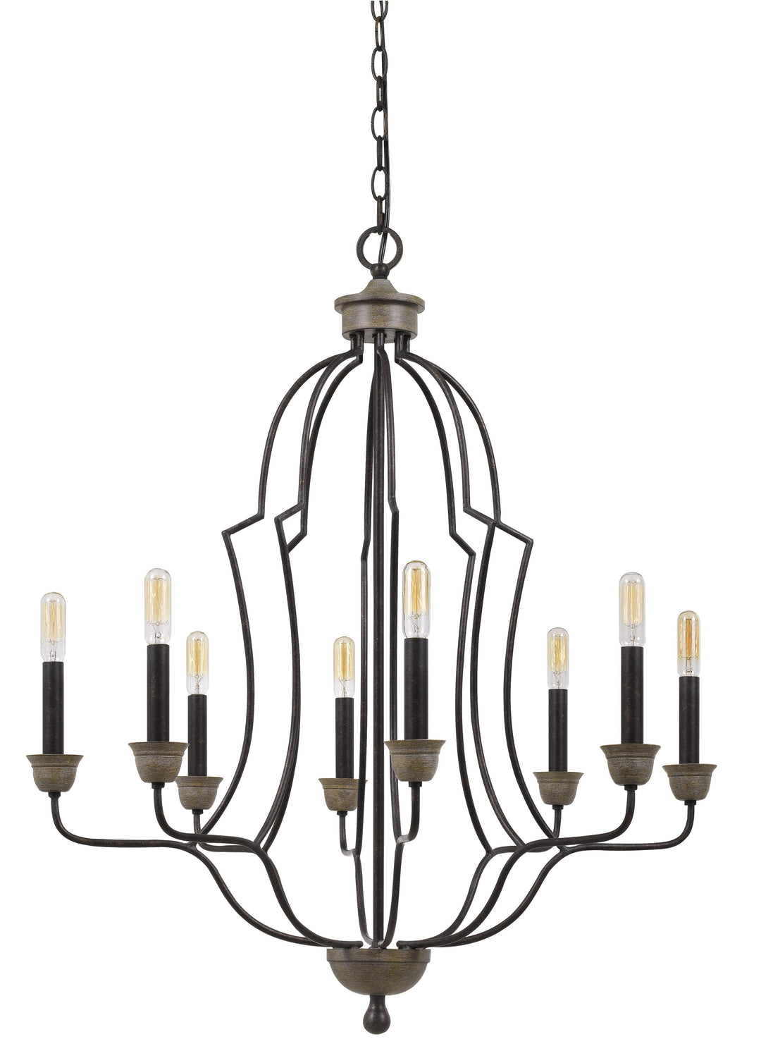 ##Antique Hardware## 60W X 8 LEBRIJA METAL CHANDELIER (EDISON BULBS NOT INCLUDED)
