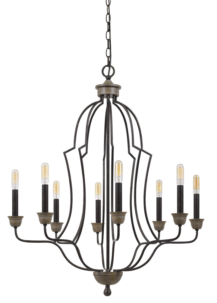##Antique Hardware## 60W X 8 LEBRIJA METAL CHANDELIER (EDISON BULBS NOT INCLUDED)