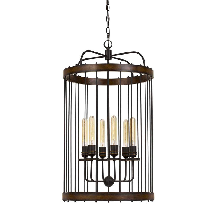 ##Antique Hardware## CANTANIA 60W X 6 METAL PENDANT FIXTURE  (EDISON BULBS NOT INCLUDED)