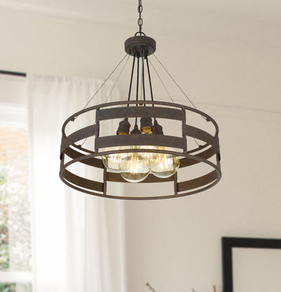 ##Antique Hardware## 60W X 4 ROCHEFORT METAL CHANDELIER (EDISON BULBS SHOWN ARE INCLUDED)