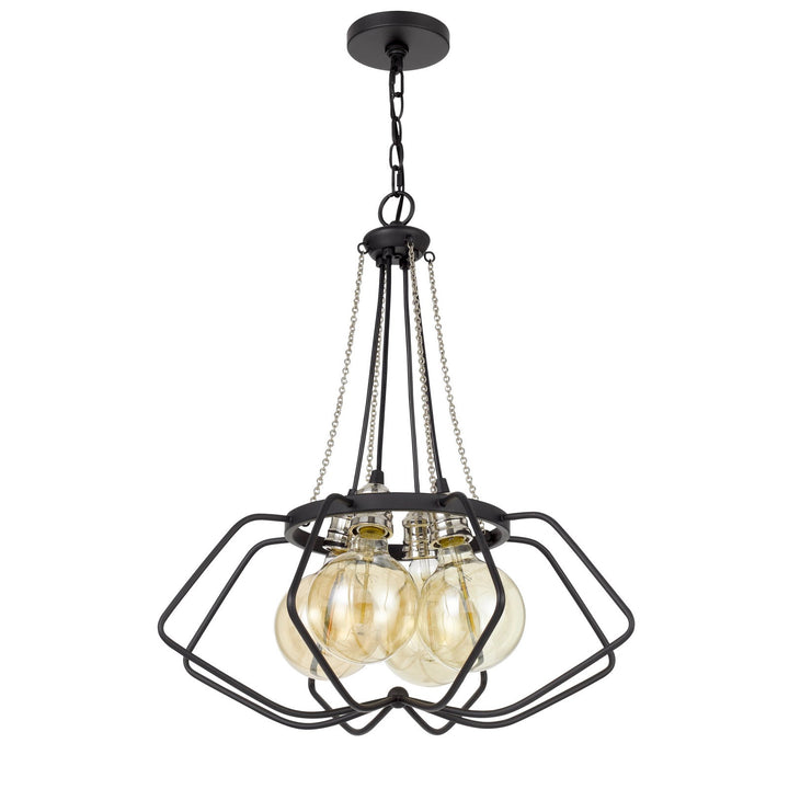 ##Antique Hardware## 60W X 4 LADUE METAL CHANDELIER (EDISON BULBS SHOWN ARE INCLUDED)