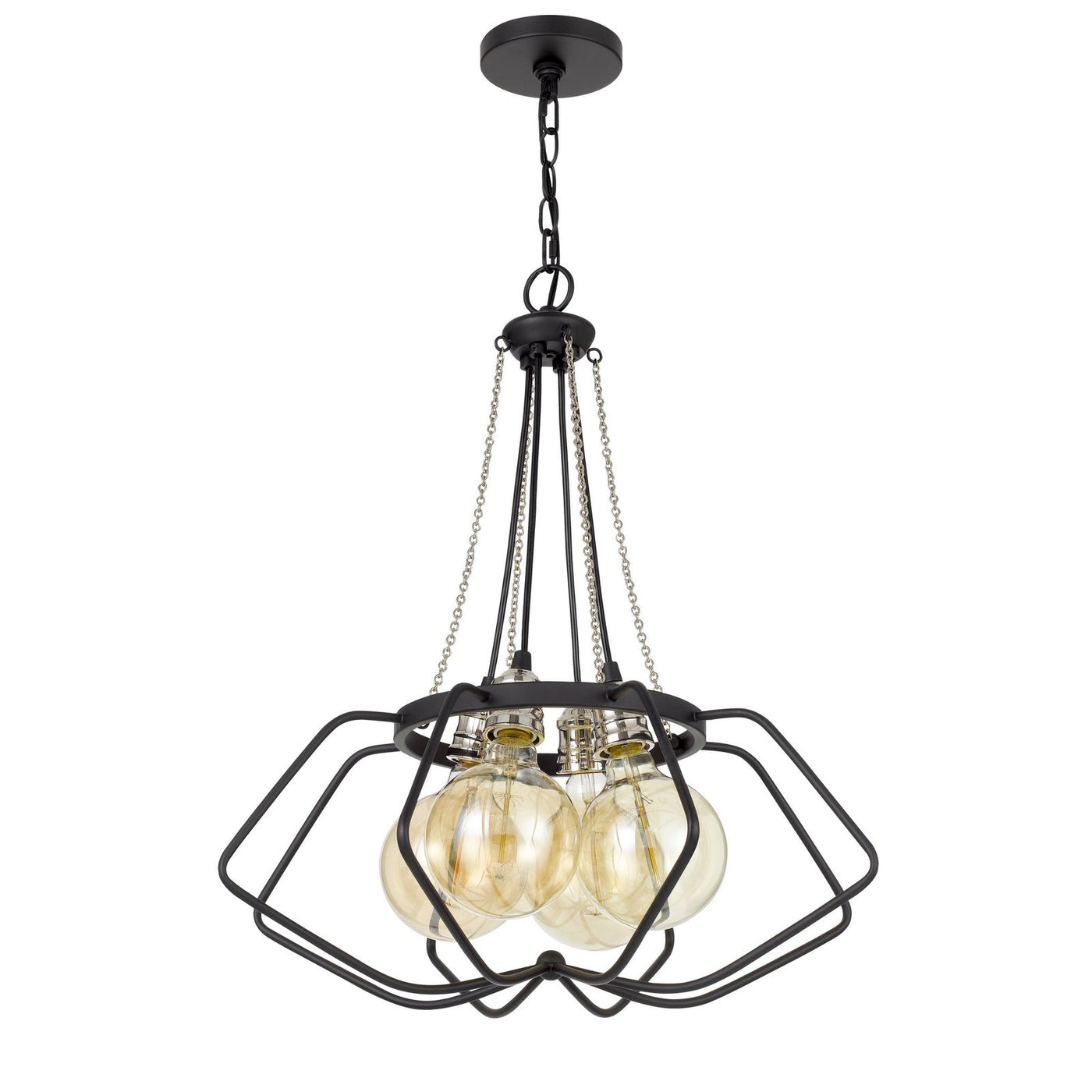 ##Antique Hardware## 60W X 4 LADUE METAL CHANDELIER (EDISON BULBS SHOWN ARE INCLUDED)