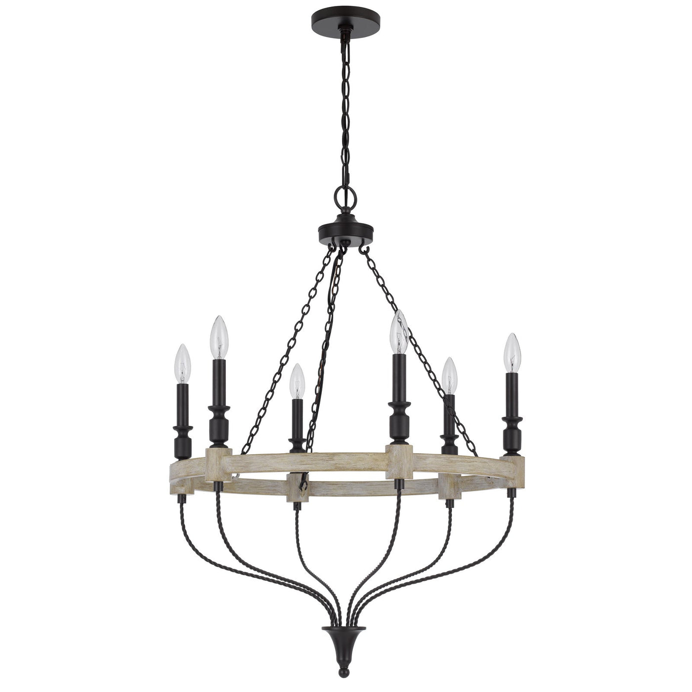 Antique Hardware 60W X 6 GROVE METAL CHANDELIER Chandelier