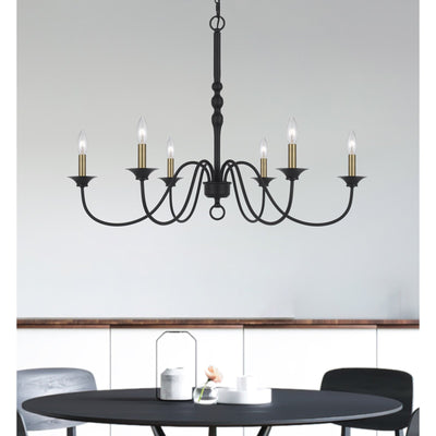 ##Antique Hardware## 60W X 6 MARINO METAL CHANDELIER