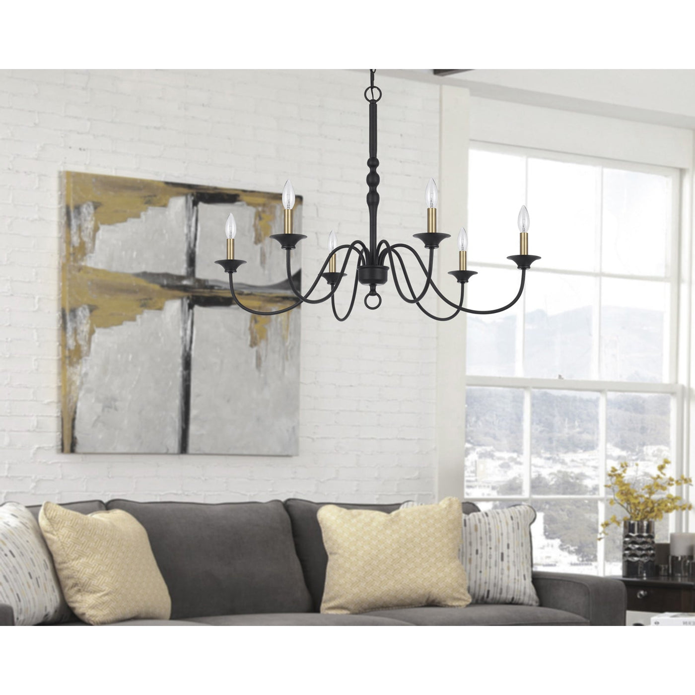 ##Antique Hardware## 60W X 6 MARINO METAL CHANDELIER
