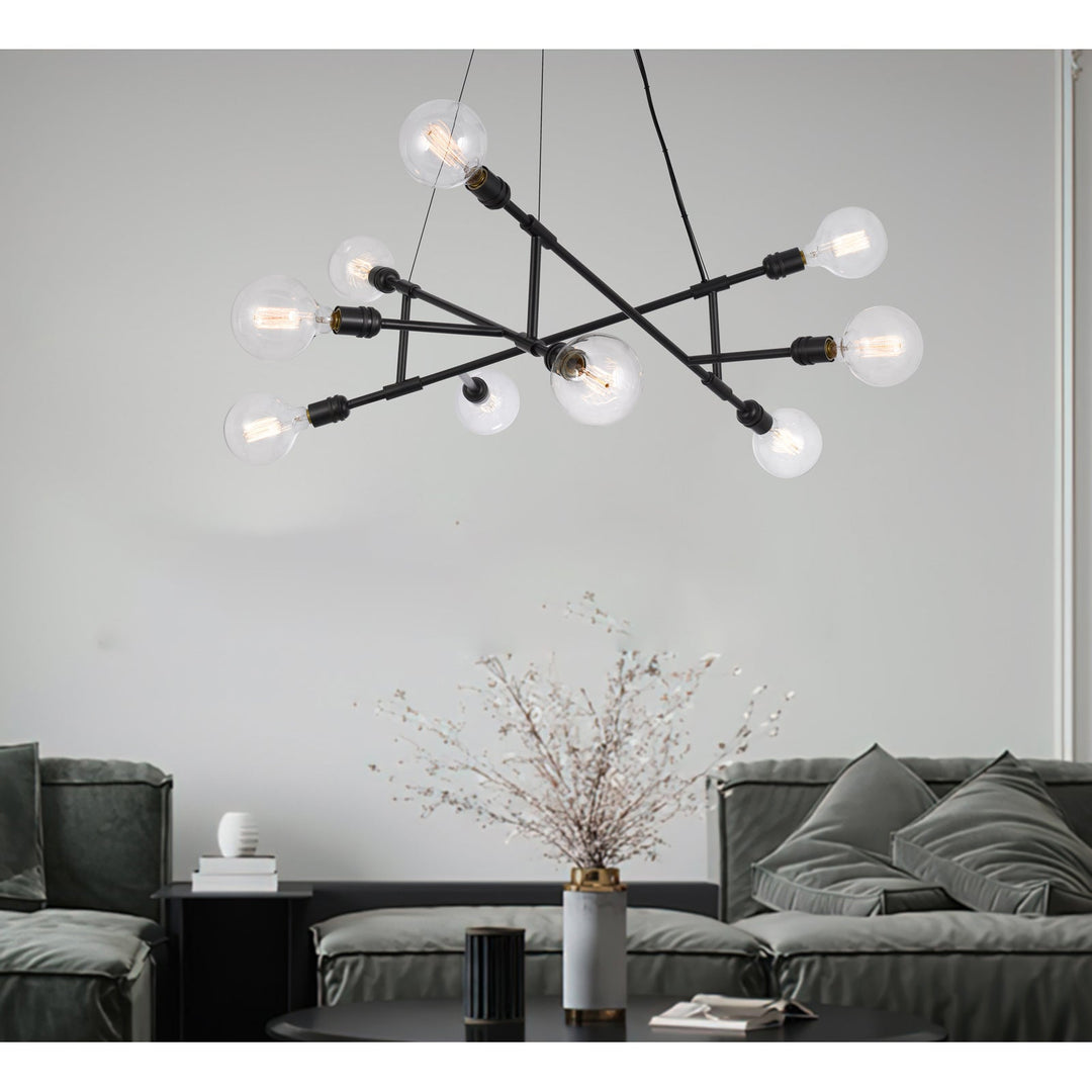 ##Antique Hardware## 60W X 9 MASSENA METAL CHANDELIER