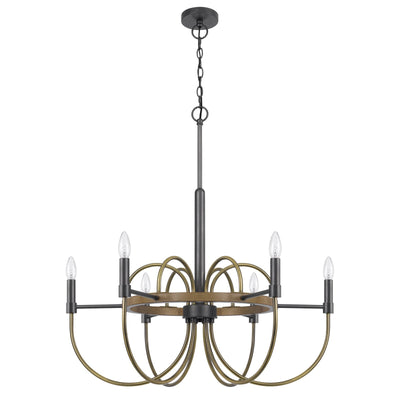 ##Antique Hardware## SEAGROVE 60W X 6 METAL CHANDELIER