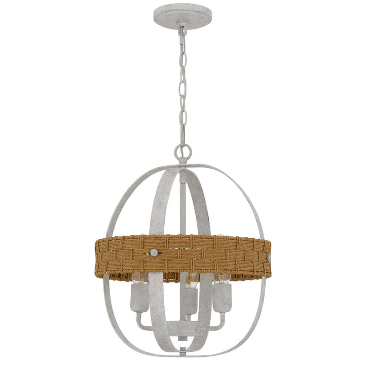 ##Antique Hardware## 60W X 3 BARTON METAL CHANDELIER WITH RATTAN DESIGN