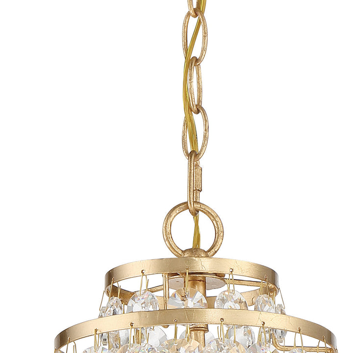##Antique Hardware## Gabrielle 1 Light Antique Gold Mini Pendant