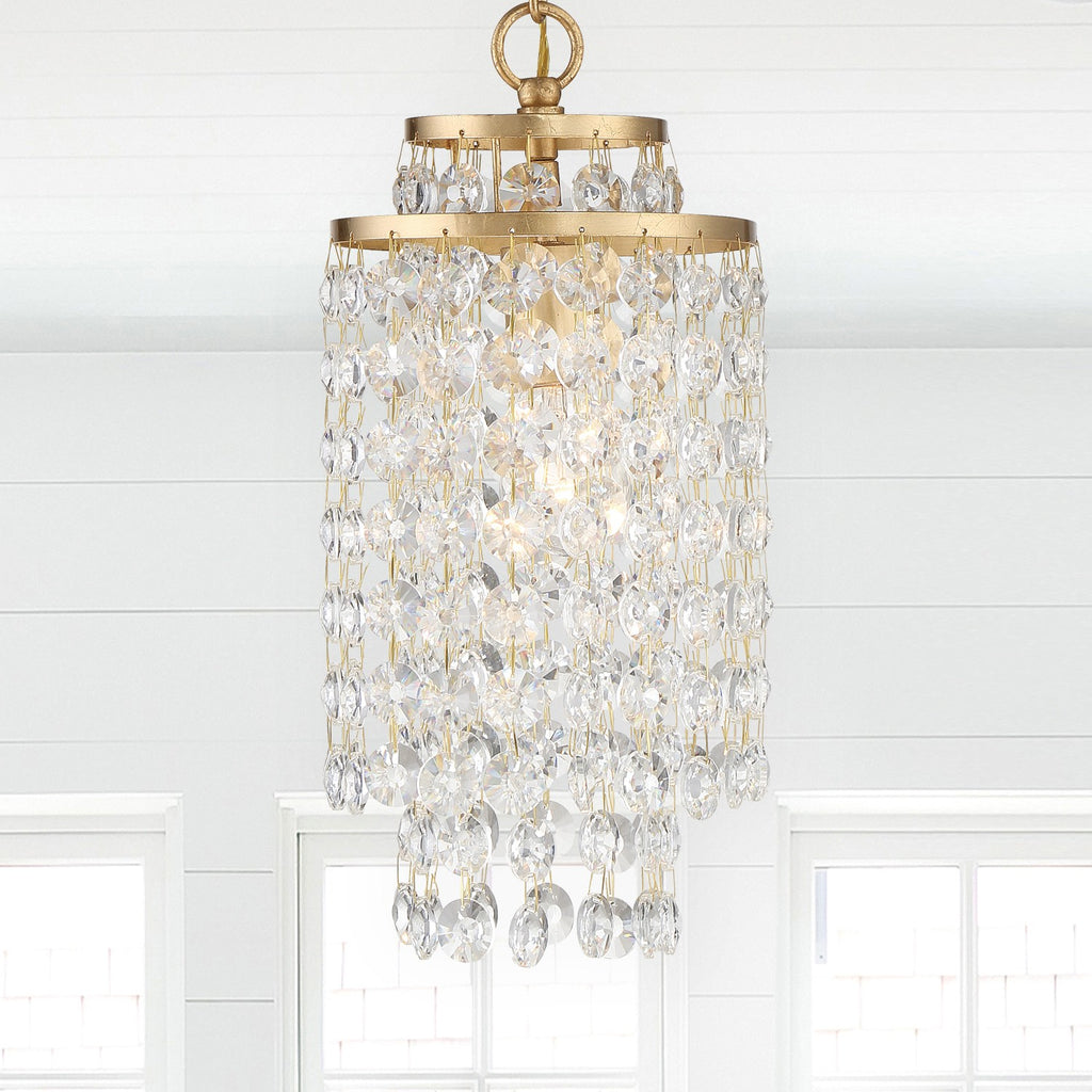 ##Antique Hardware## Gabrielle 1 Light Antique Gold Mini Pendant