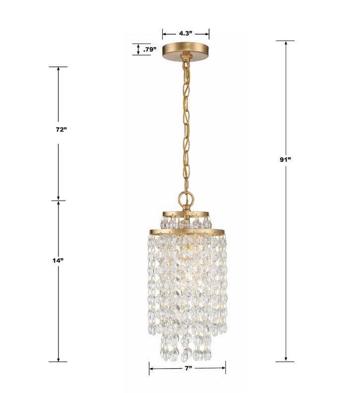 ##Antique Hardware## Gabrielle 1 Light Antique Gold Mini Pendant