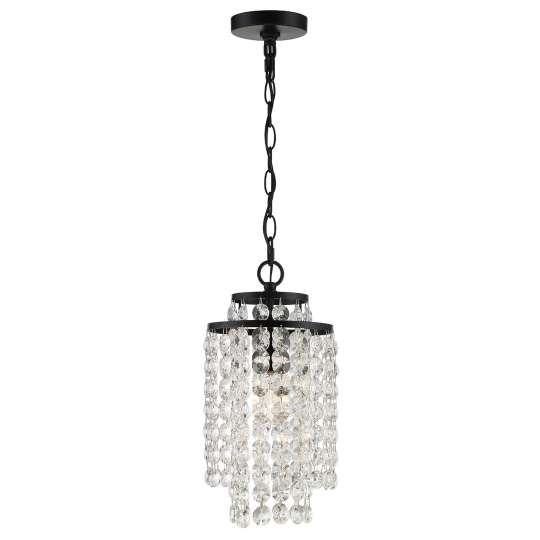 ##Antique Hardware## Gabrielle 1 Light Matte Black Mini Pendant