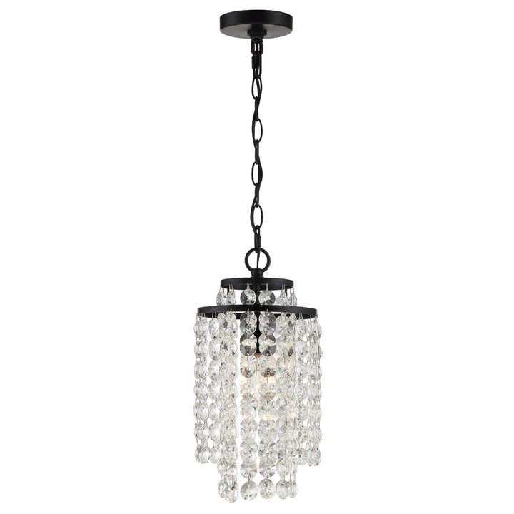##Antique Hardware## Gabrielle 1 Light Matte Black Mini Pendant