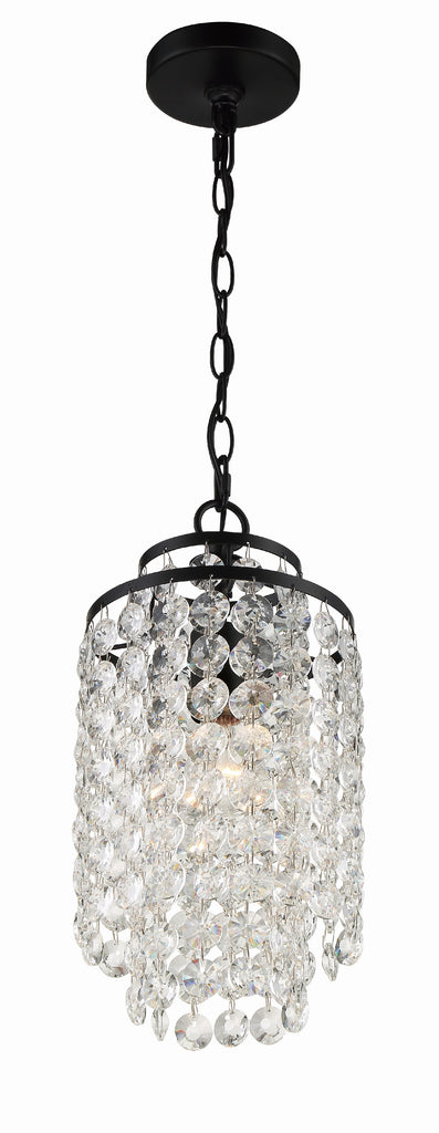 ##Antique Hardware## Gabrielle 1 Light Matte Black Mini Pendant