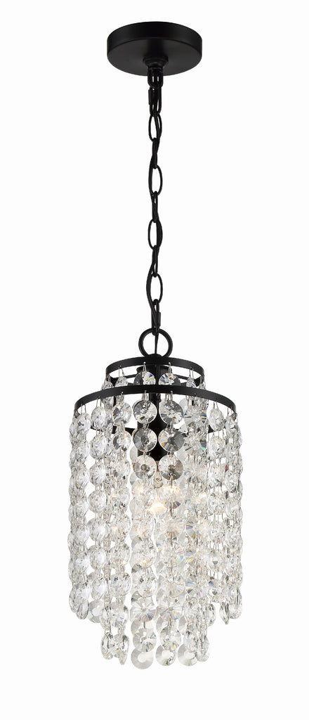 ##Antique Hardware## Gabrielle 1 Light Matte Black Mini Pendant