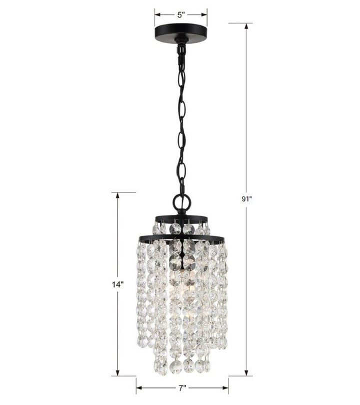 ##Antique Hardware## Gabrielle 1 Light Matte Black Mini Pendant