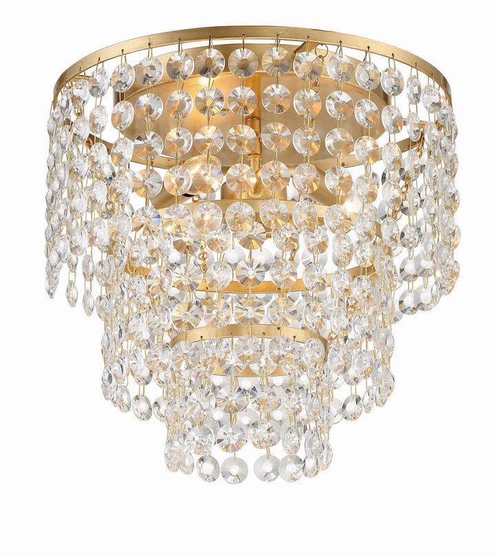 ##Antique Hardware## Gabrielle 3 Light Antique Gold Flush Mount