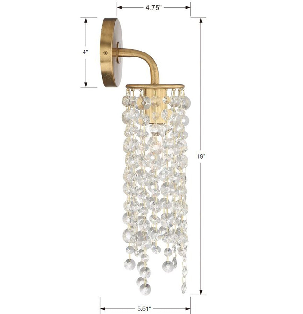 ##Antique Hardware## Gabrielle 1 Light Antique Gold Sconce