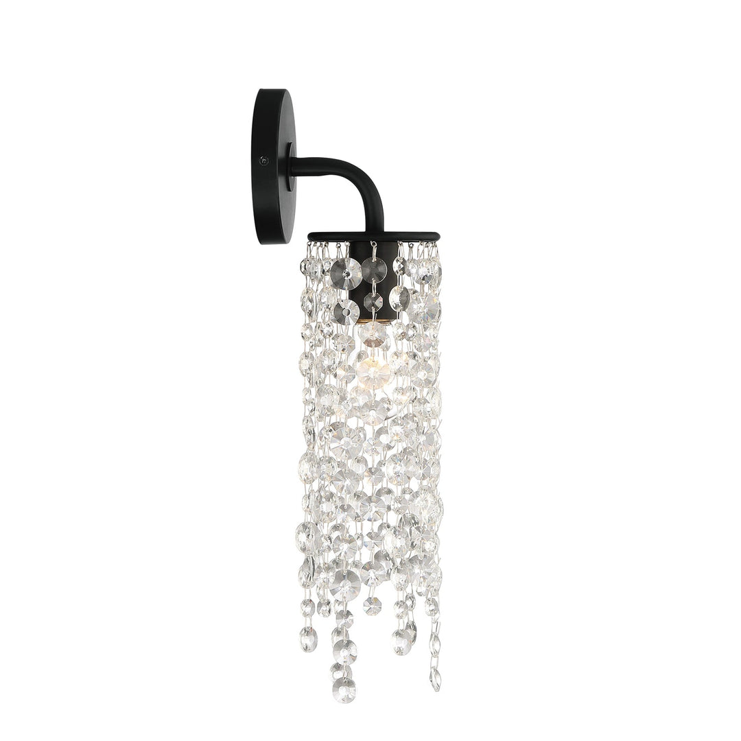##Antique Hardware## Gabrielle 1 Light Matte Black Sconce