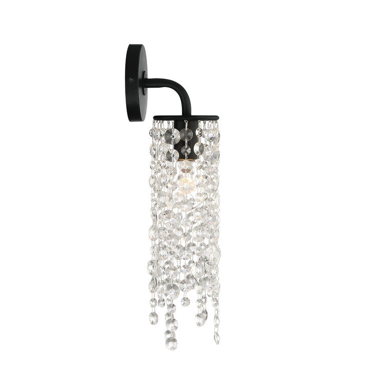 ##Antique Hardware## Gabrielle 1 Light Matte Black Sconce