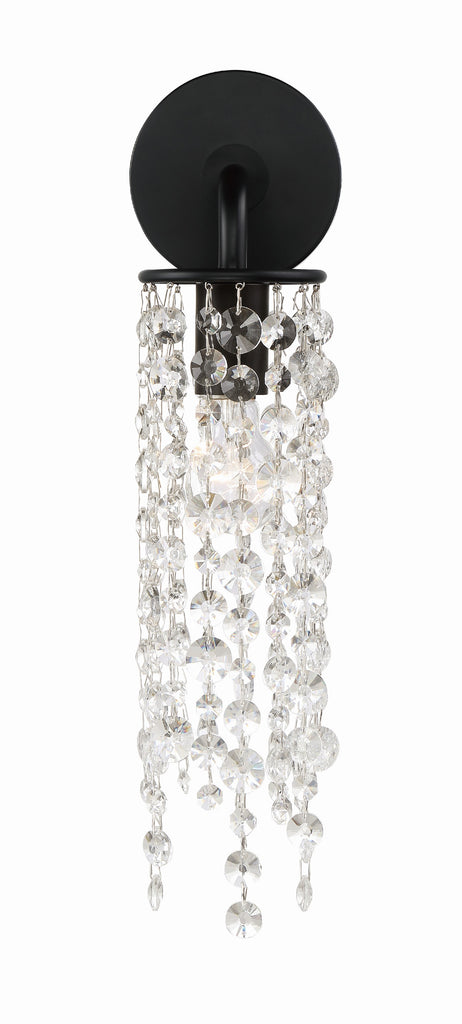 ##Antique Hardware## Gabrielle 1 Light Matte Black Sconce
