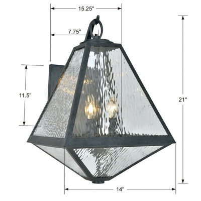 ##Antique Hardware## Brian Patrick Flynn Glacier 3 Light Black Charcoal Outdoor Sconce
