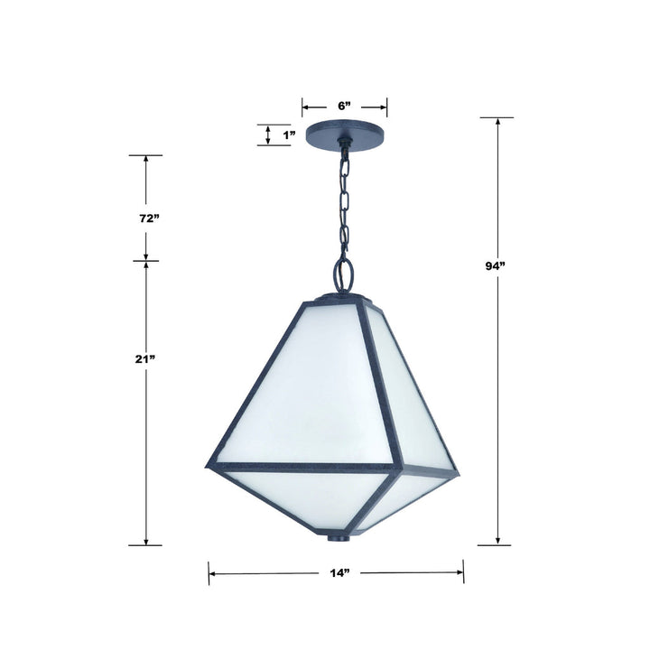 ##Antique Hardware## Brian Patrick Flynn Glacier 3 Light Black Charcoal Outdoor Pendant