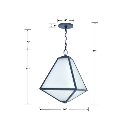 ##Antique Hardware## Brian Patrick Flynn Glacier 3 Light Black Charcoal Outdoor Pendant