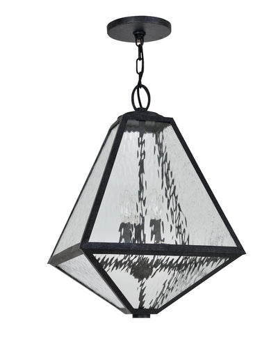 ##Antique Hardware## Brian Patrick Flynn Glacier 3 Light Black Charcoal Outdoor Pendant