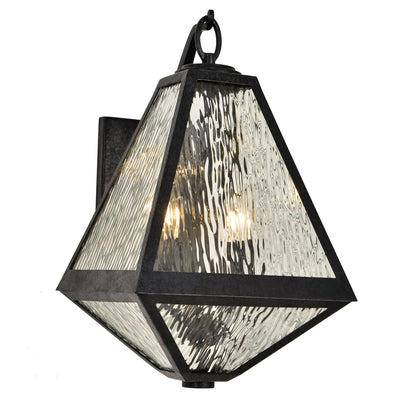 ##Antique Hardware## Brian Patrick Flynn Glacier 2 Light Black Charcoal Outdoor Sconce