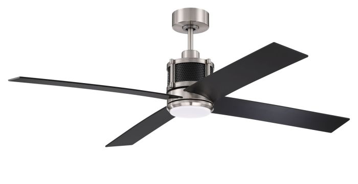 ##Antique Hardware## 56" Gregory in Brushed Polished Nickel w/ Flat Black/Greywood Blades
