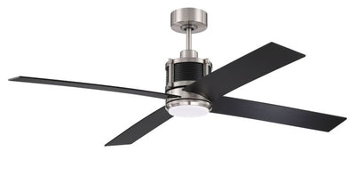 ##Antique Hardware## 56" Gregory in Brushed Polished Nickel w/ Flat Black/Greywood Blades