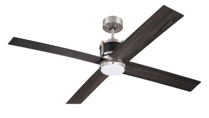 ##Antique Hardware## 56" Gregory in Brushed Polished Nickel w/ Flat Black/Greywood Blades