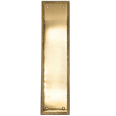 Antique Hardware 11 1/2 Inch Georgian Roped Style Door Push Plate (Several Finishes Available) DOOR PUSH