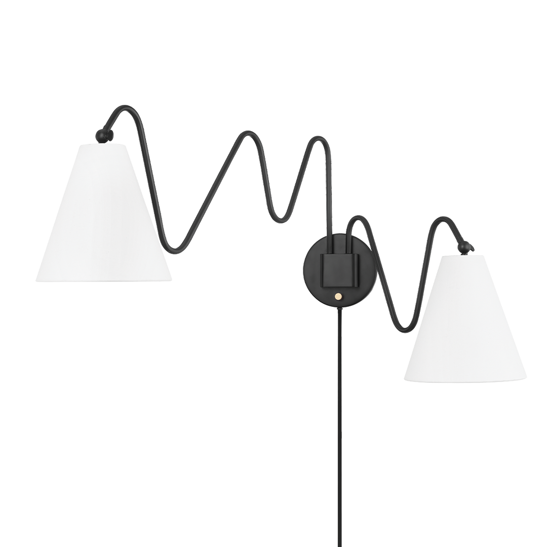 ##Antique Hardware## Onda Plug-In Sconce