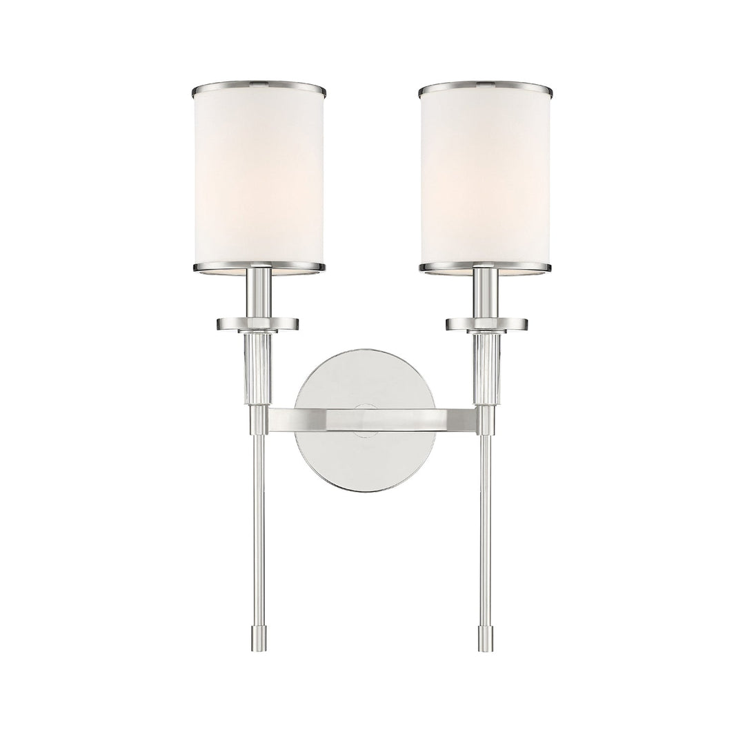 ##Antique Hardware## Hatfield 2 Light Polished Nickel Sconce