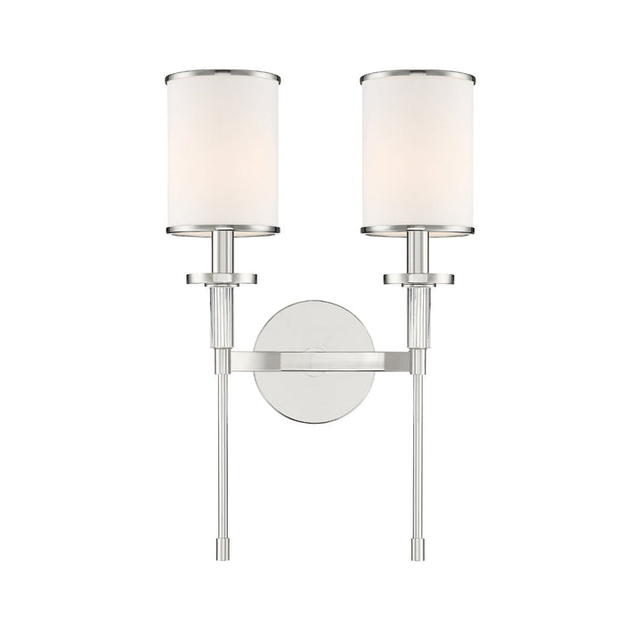 ##Antique Hardware## Hatfield 2 Light Polished Nickel Sconce