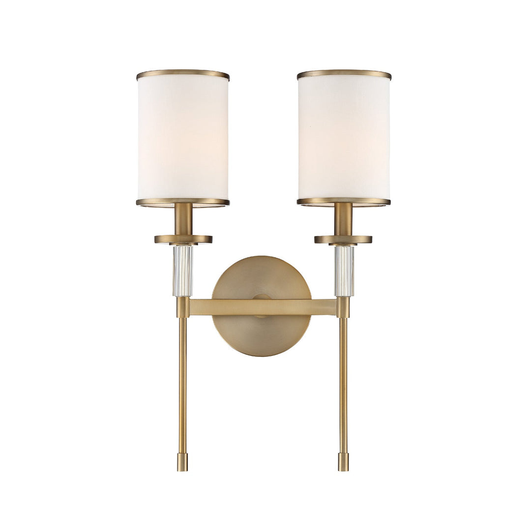 ##Antique Hardware## Hatfield 2 Light Vibrant Gold Sconce
