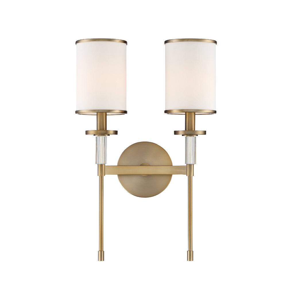 ##Antique Hardware## Hatfield 2 Light Polished Nickel Sconce