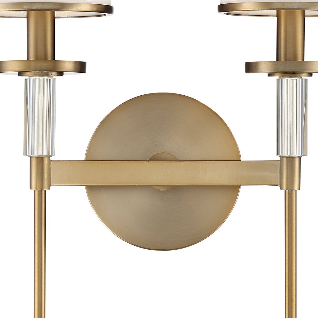 ##Antique Hardware## Hatfield 2 Light Vibrant Gold Sconce