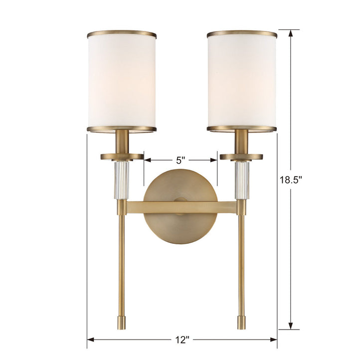 ##Antique Hardware## Hatfield 2 Light Polished Nickel Sconce