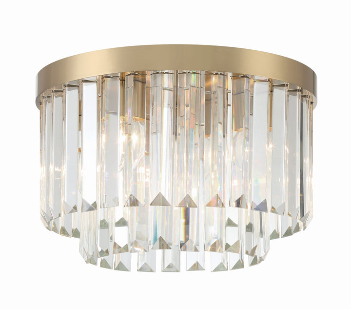 ##Antique Hardware## Hayes 4 Light Aged Brass Flush Mount
